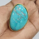 HSN Goldtone Freeform Blue Turquoise Dome Ring Size 5 — photo 1