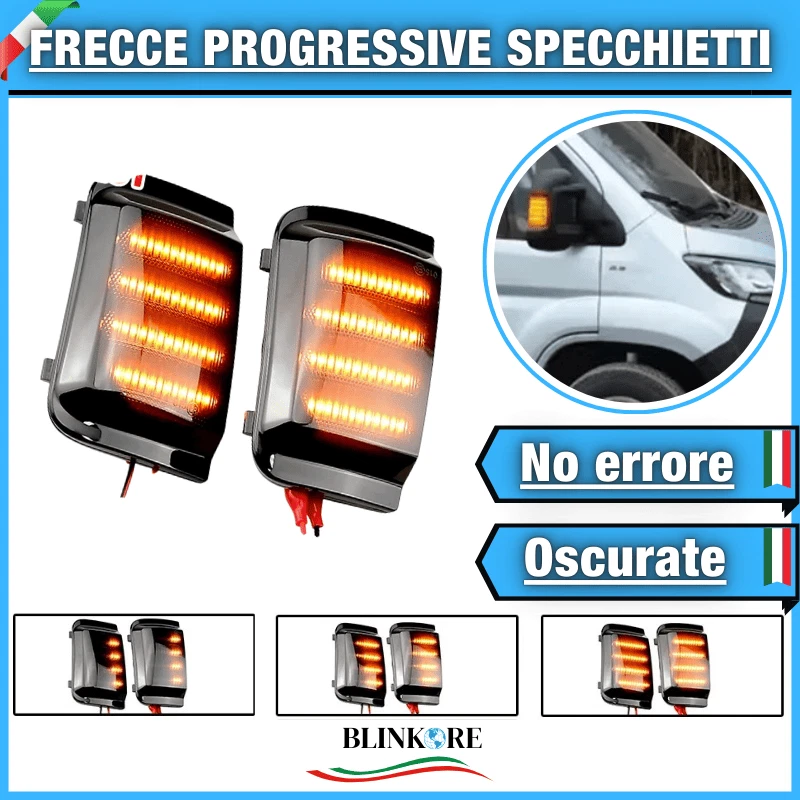 QKLsudua 2 Luci Anteriori Laterali A LED Dinamiche Fumé Per Peugeot Boxer, Fiat Ducato, Citroen Jumper (2006-2019)