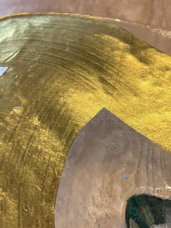 Cuenco de vidrio de hoja de metal dorado OWGA de colección 12"- Asociación de golf para mujeres de Oregón Foto 4 de 4