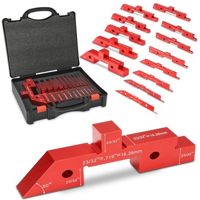 Comfylichi Table Setup Blocks for Woodworking, 14pcs Aluminum 14 Sizes, Red 