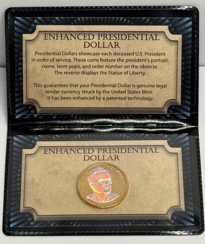 2014 $1  Franklin Roosevelt Gold Hologram Enhanced Presidential Dollar