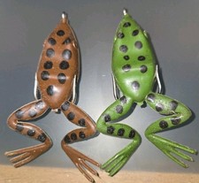 Lote de 2 señuelos de pesca de rana vintage
