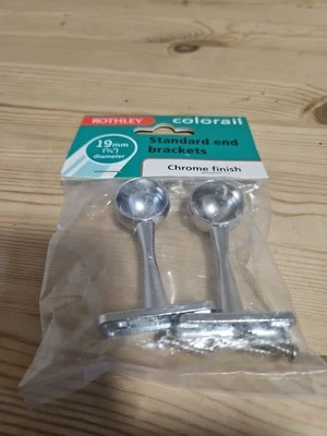 Rothley Colorail Standard End Brackets, Chrome Finish, 19mm Set of 2Q200AC