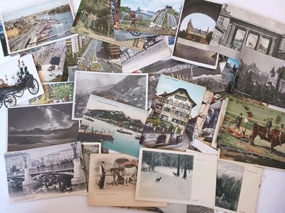 Lot 45+ Antique Vintage Europe Postcards Germany Switzerland Sweden Castles Mtns