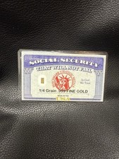 SOCIAL SECURITY THAT WON'T FAIL! 1/60 GRAM 999 FINE PURE GOLD