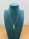 925 Sterling Silver Mother Of Pearl Rectangle Pendant Necklace 