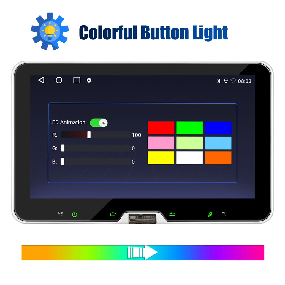 Single 1 DIN 4+64G Rotatable 10.1'' Android 14 Car Stereo Radio GPS Wifi SWC BT - Image 4 of 4