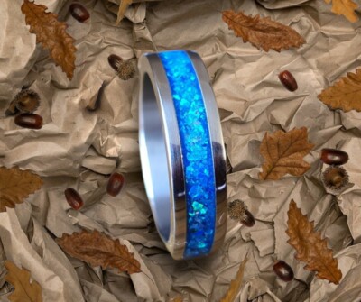999 Feinsilber, Opal, handgefertigter Ring, einzigartiges Geschenk, Ehering