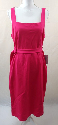 Nordstrom The Vanity Room Dress XL Pink Belted Midi Sleeveless Fit Flare