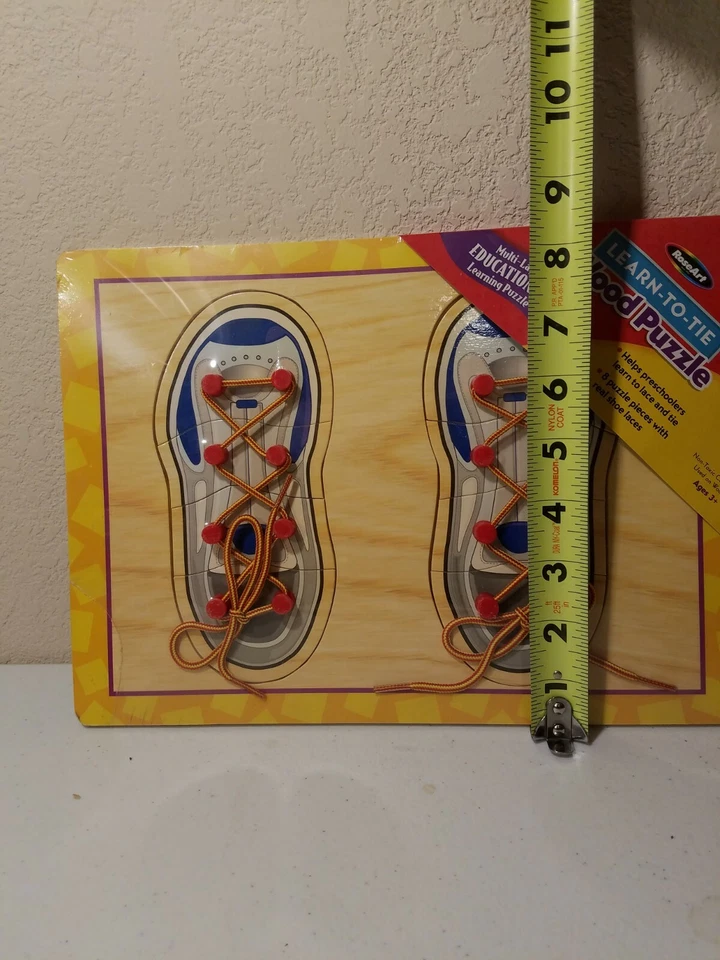 Roseart Children's Kids Learn-To-Tie Wood Educational Puzzle New - Image 3 of 4