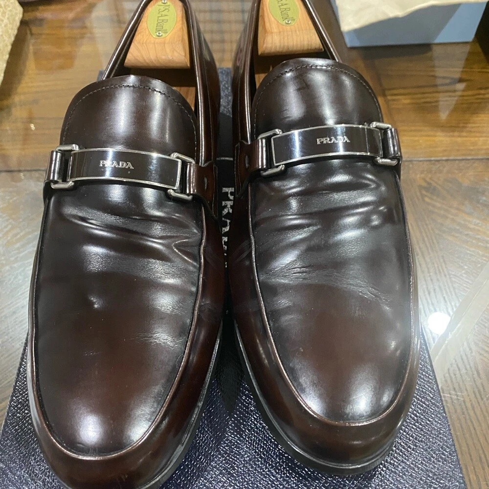 mens brown prada shoes