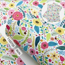 Flowers FAUX LEATHER SHEET 8" X 12" PRINTED 1102735 Floral Litchi