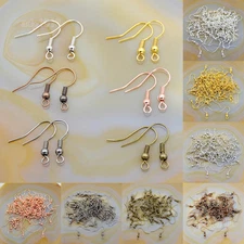 200 pcs Earring Hook  Ear Wire FOR JEWELRY Making Findings 18mm
