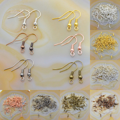 200 pcs Earring Hook  Ear Wire FOR JEWELRY Making Findings 18mm