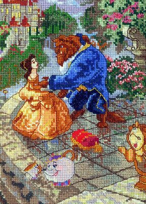 希少 beauty:beast 金魚刺繍パンツ 2000SSコレクション Disney Dreams Beauty and the Beast Vignette Counted Cross Stitch