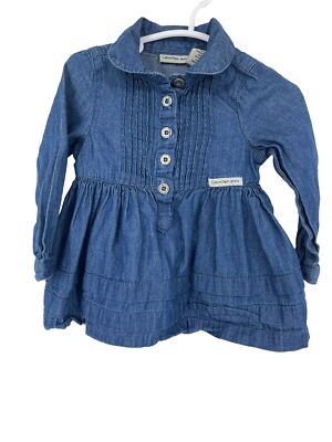calvin klein denim dress long sleeve Womens Calvin Klein Black Long Sleeve Denim Mini Dress S (US 4-6)