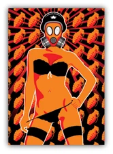 Gas Mask Sexy Girl War Car Bumper Sticker Decal  ''SIZES''