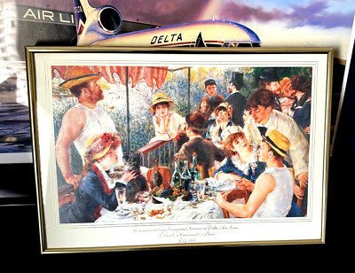 VTG.1990 Delta Air Lines Inaugural Service Orlando-CVG-Paris Commemorative Print