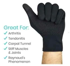 FDA Hospital Grade Copper Full Finger Arthritis Gloves, Alleviates Pain, Etc