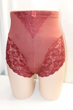 Vintage Sissy High-Waist Tummy Control Girdle Shapewear Lace Bow Briefs RUST XL