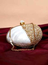 Pearl Seashell Bridal Shower Gift Mother of Pearl Fancy Cocktail Crossbody Bag