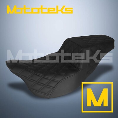 HARLEY TOURING SEATS DNA STEP 2-UP GEL SEAT LATTICE STITCH BLACK FITS 2008 ABOVE