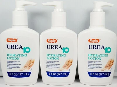 Rugby UREA 10 Intensive Hydrating Lotion for Dry Skin 6oz Bottle - 3 Pack