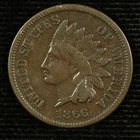 Indian Head Cent. 1866 Fine.  Lot # 9049-310-047