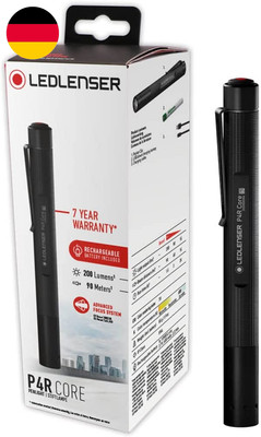 Ledlenser P4R Core LED Stiftleuchte, 200 Lumen, Aufladbar Mit Lithium Akku, Foku