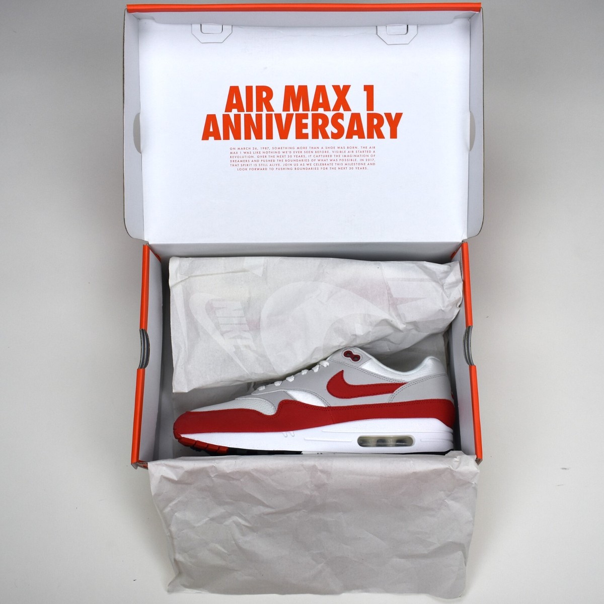 NWT Nike Air Max 1 Anniversary OG University Red Sneakers  display picture 3