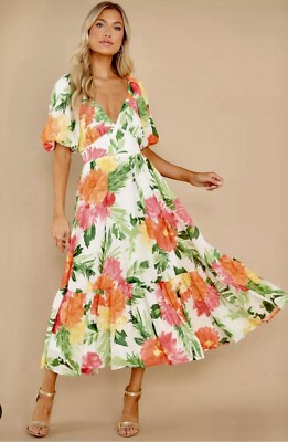 Reddress Boutique Dress Darling Buds Ivory Multi Floral Size S Weekend Dress