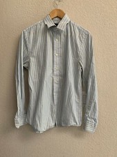 Mens Express Design Modern Fit Blue Yellow Button Up Blouse Size 15 - 15.5