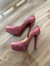 CHRISTIAN LOUBOUTIN, Bianca Python  crystal leder Pumps Gr. 38 1/2