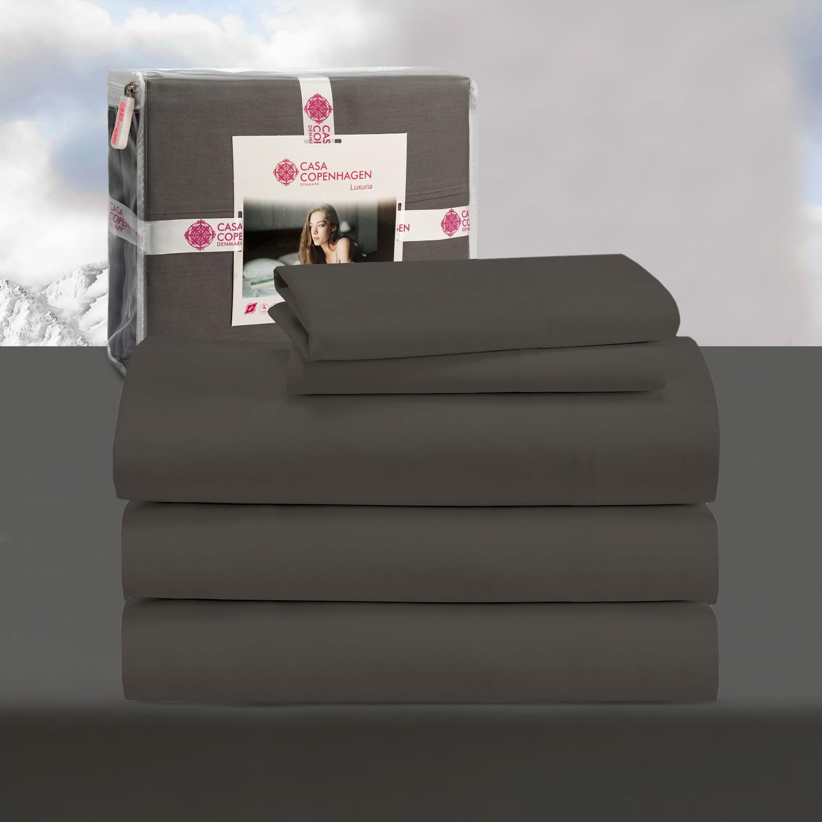® Luxuria 5Pcs Splitking Sheet Set- Designed in Denmark, 100% AirCool Cotton ...