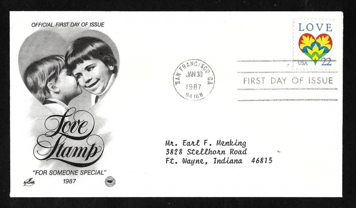 2248 22c Love '87 - ArtCraft/PCS FDC | eBay