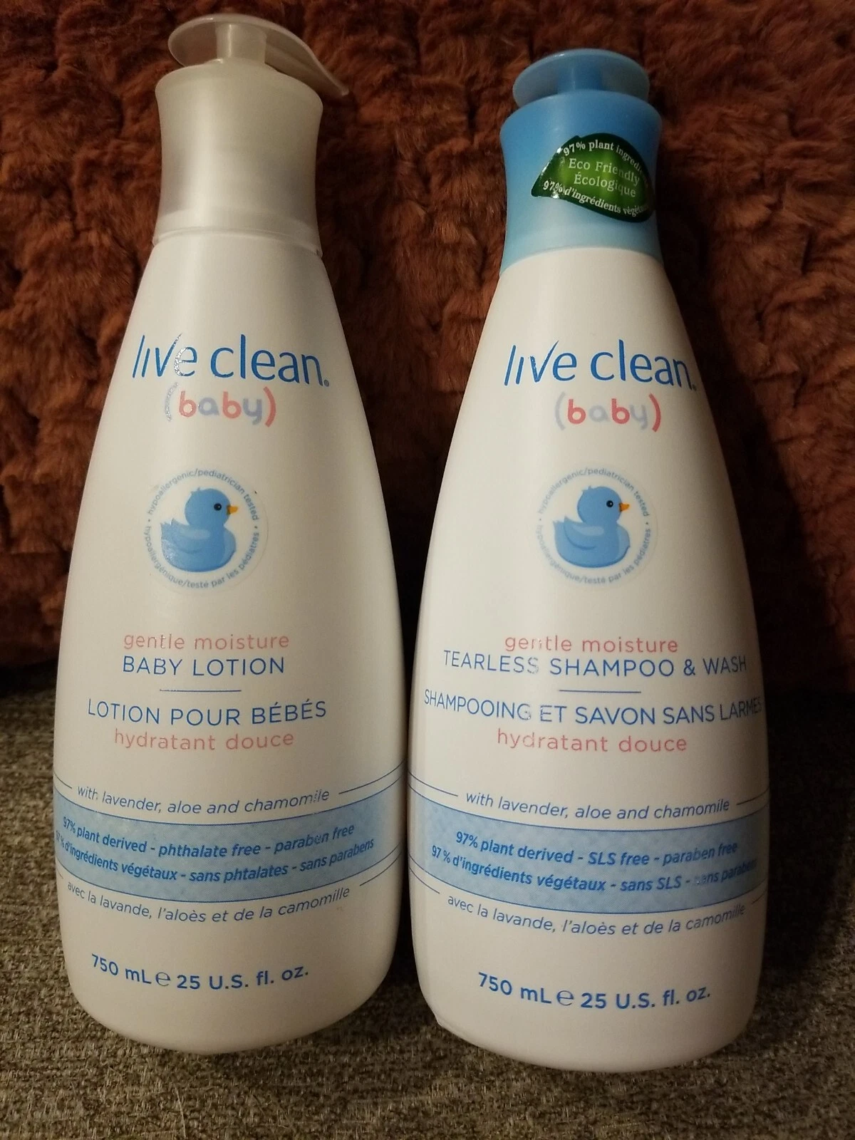 Set Live Clean Baby Gentle Lotion and Tearless Shampoo and Wash 25 fl oz