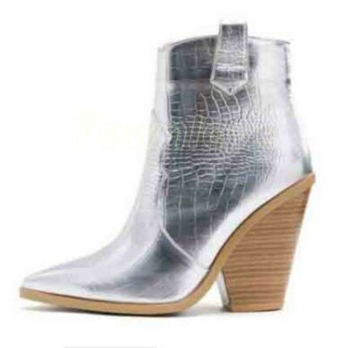 Women's Chelsea Western Cowboy Chunky Heel Casual Pointy Toe Ankle Boots Shoes