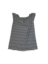 Madewell Striped Shirt Dress Medium Short Sleeves Casual Navy Blue White