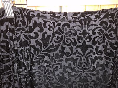 size 16 NWT Talbots Black Velvet Burnout Midi Skirt Lined 25