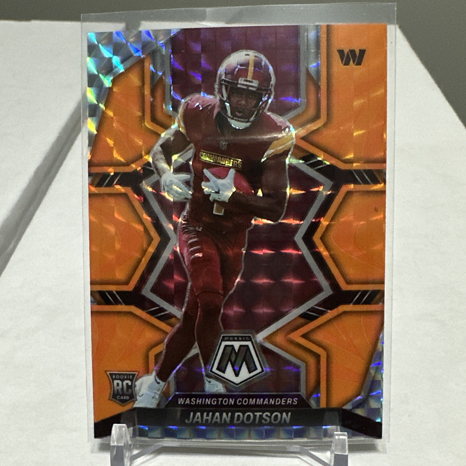 2022 Mosaic Football JAHAN DOTSON Orange Reactive Prizm Rookie Card #314