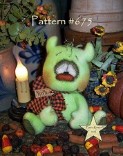 Patti's Ratties Primitive Halloween Monster Goblin 5" Doll Paper Pattern 675