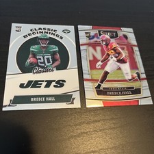 BREECE HALL RC 2022 Classics BEGINNINGS #CB-6 & Select #12 Jets Football (d4)