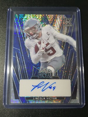 Lincoln Victor - Leaf Metal Draft 2024 - Broncos - Blue Mojo - Auto - RC - /8