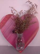 Collective Home Pink Wooden Hanging Heart Party Decoration In Box - New. B100 