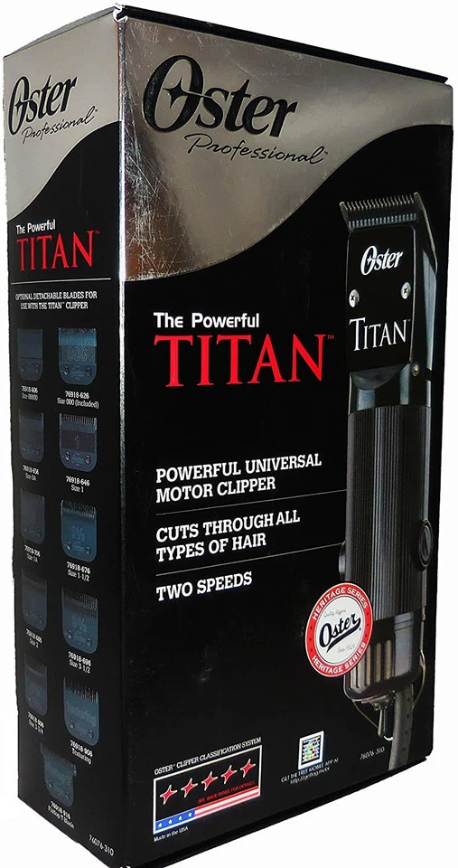 Oster Titan 76076-310 2-Speed Clipper with00000 Blade, 10 Piece Guides &Brush - Image 2 of 4