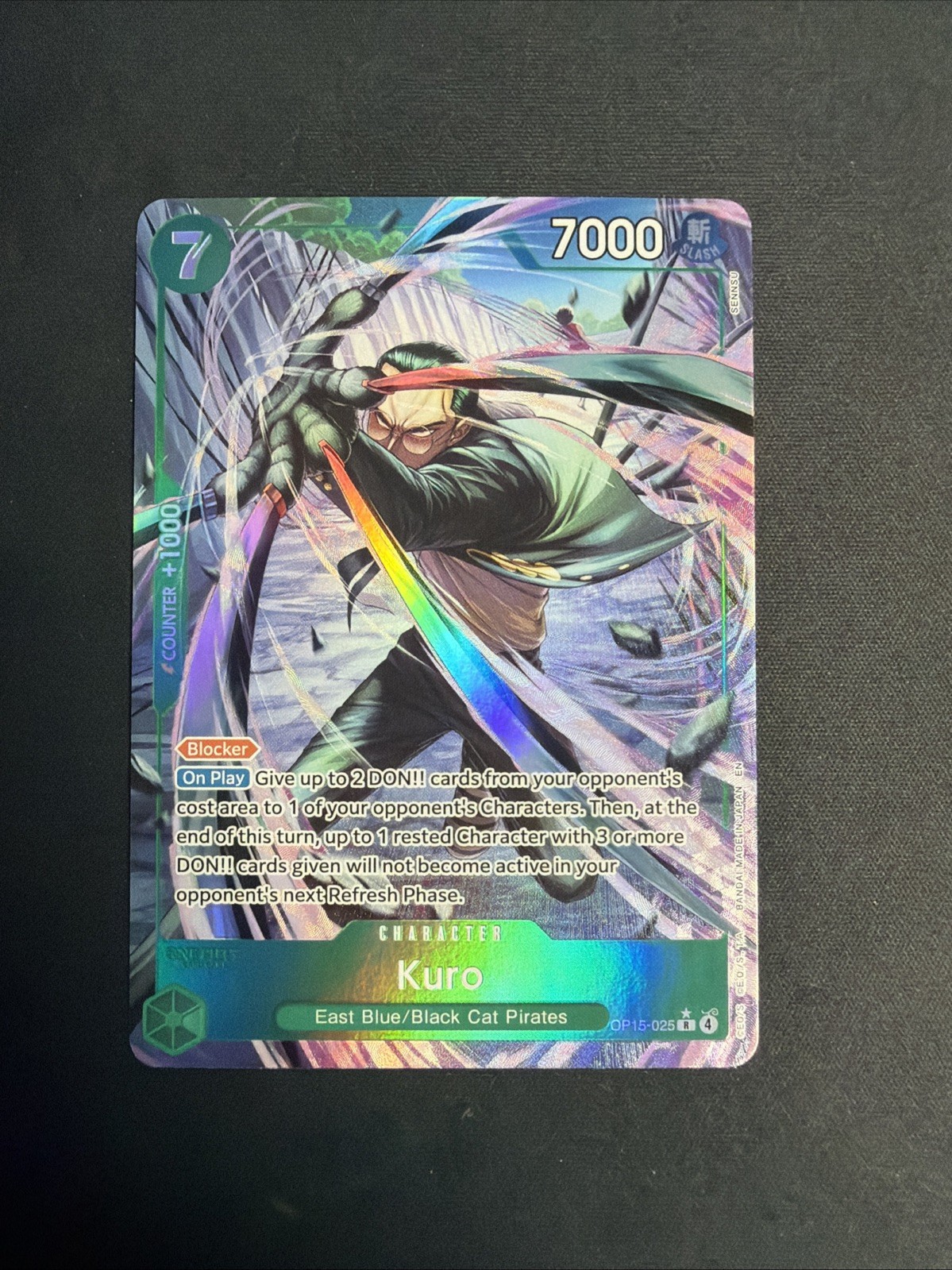 One Piece OP15 Kuro Alt ART OP15-025 SR* Foil - Adventure On Kami's Island Eng.