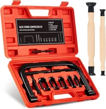 Valve Spring Compressor Tool Kit, C Clamp & 5 Adapters for Car Motorcycle ATV