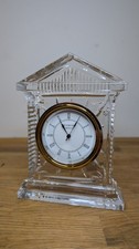 Waterford Crystal Ireland 16cm Acropolis Grecian Mantle Desk Clock Working Great