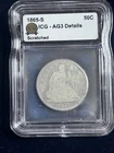 1865-S Seated Liberty Half Dollar 50C, ICG AG3, details Scratched