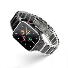 Stainless Steel Protector PC Case for Apple Watch Ultra2 9 Band Glossy Ceramics